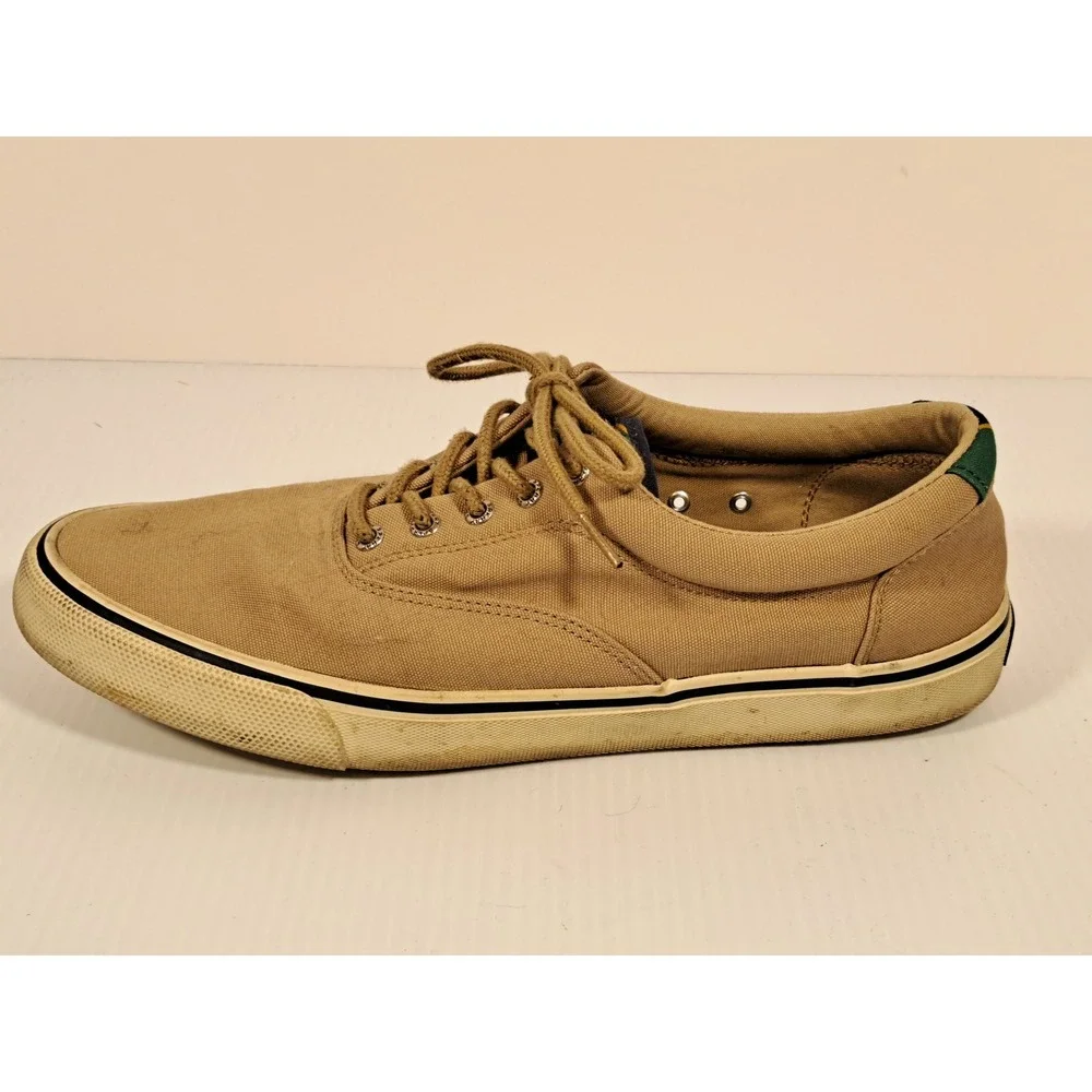Sperry Top-Sider Striper II CVO Tan Canvas Sneakers Mens 13 STS21430 Khaki Shoe